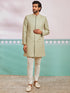 Men's Pista Green Rayon Indo Western And Pyjama Set
