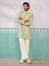 Light Green Embroidered Indo Western Set with Wide Leg Pant