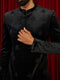 Black Velvet Embroidered Indo Western Set with Bandhgala