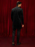 Men's Black Velvet Embroidered, Sequin Thigh Length Indo Western Set with Straight Pant