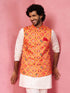 Men's Red Patola Nehru Jacket