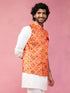 Men's Red Patola Nehru Jacket