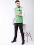 Men's Green Jacquard Nehru Jacket