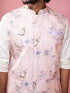 Light Pink Floral Printed Nehru Jacket