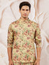 Men's Beige Printed Jacket