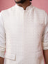 Men's Cream Kia Silk Embroidered Nehru Jacket