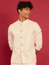 Men's Cream Kia Silk Embroidered Nehru Jacket