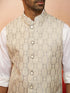 Men Grey Silk Nehru Jacket