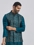 Men's Turquoise Silk Blend Nehru Jacket