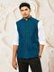 Men's Turquoise Silk Blend Jacket