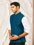 Men's Turquoise Silk Blend Jacket