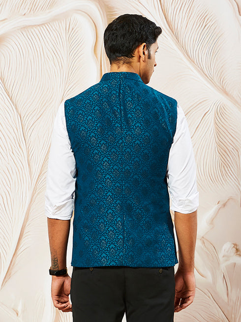 Men's Turquoise Silk Blend Jacket