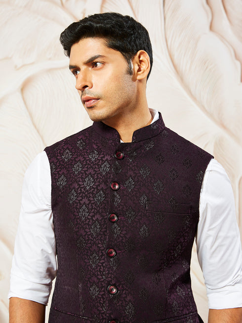 Men's Wine Silk Blend Jacket