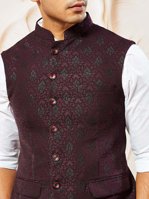 Men's Wine Silk Blend Jacket