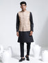 Men's Beige Jute Nehru Jacket