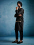 Men's Black Jute Nehru Jacket