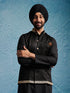 Men's Black Jute Nehru Jacket