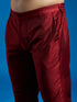 Men's Maroon Viscose Jacket,Kurta And Pyjama Set.
