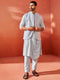 Men's Aqua Viscose Jacket,Kurta And Pyjama Set.