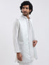 Men's Silver Cotton Blend Nehru Jacket