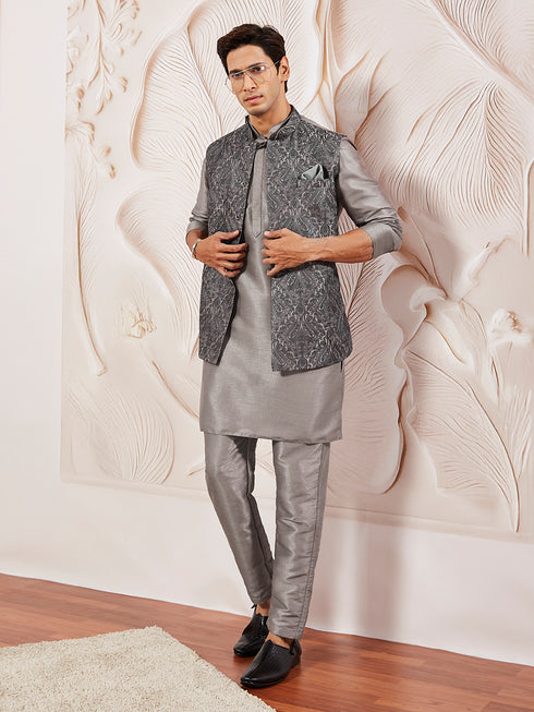 Men's Gray - Nehru Jacket