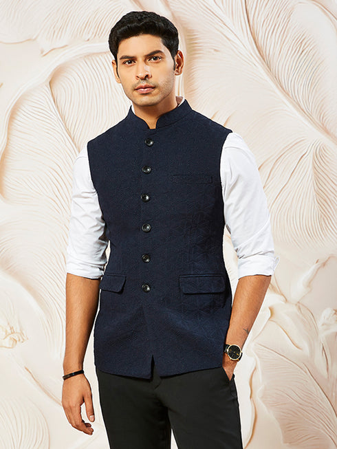 Men's Navy Blue - Nehru Jacket