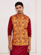Men's Rust Silk Blend Nehru Jacket.