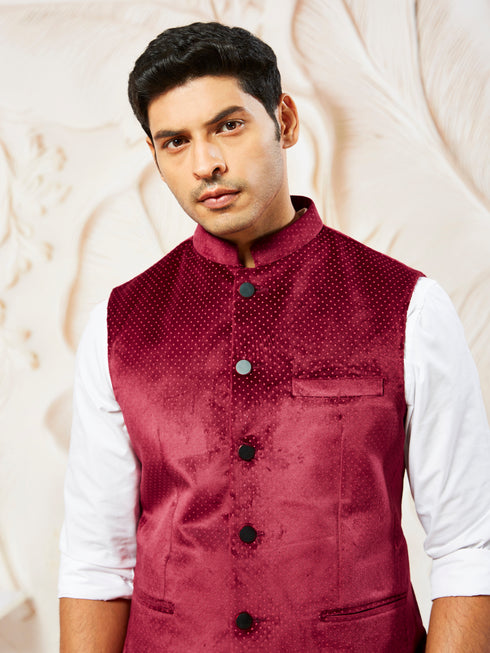 Men's Maroon - Nehru Jacket