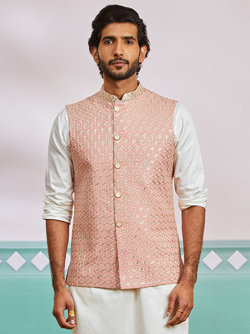 Men's Peach - Nehru Jacket
