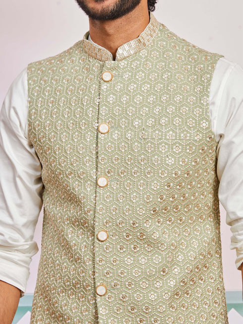Men's Pista Green - Nehru Jacket