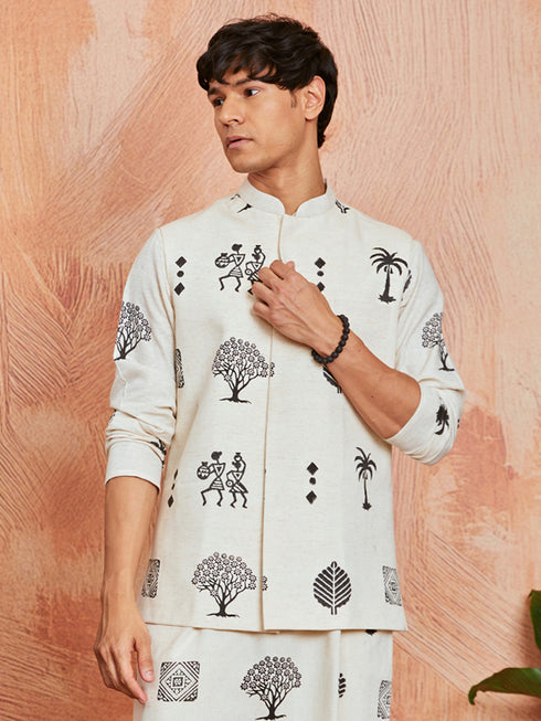 Men's Cream Cotton Jacket