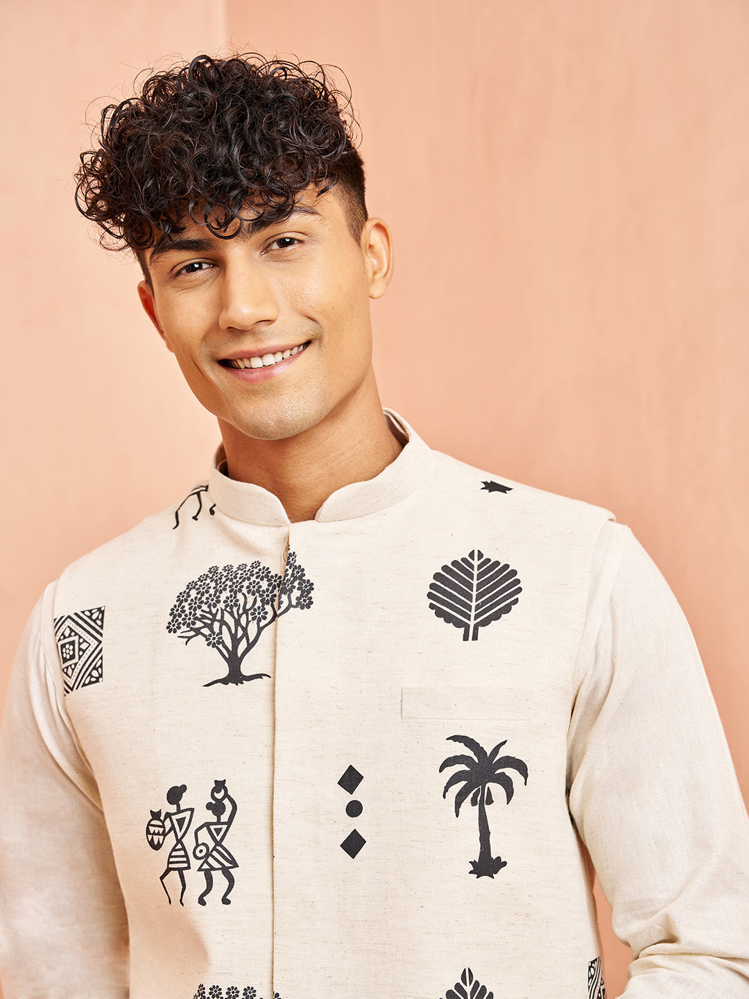 Men's Cream Cotton Jacket