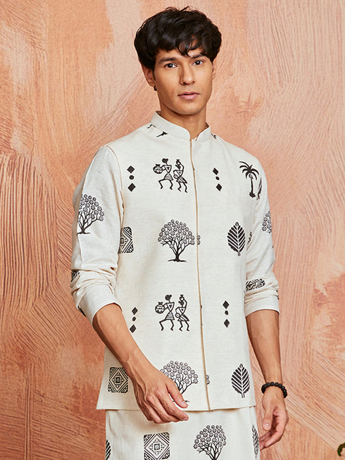 Men's Cream Cotton Jacket