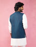 Men's Turquoise Imported Suiting Nehru Jacket