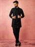 Men's Black Maharaja Jacquard Nehru Jacket