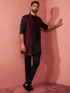 Men's Wine Silky Abstract Embroidered Nehru Jacket