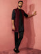 Men's Wine Silk Nehru Jacket Kurta Set