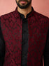 Men's Wine Silk Nehru Jacket Kurta Set