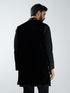 Men Black Velvet Embroidered Nehru Jacket
