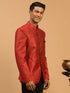 Men's Maroon Silk Blend Woven Jodhpuri