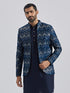 Men's Blue Silk Blend Jodhpuri