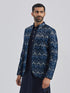Men's Blue Silk Blend Jodhpuri