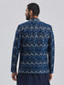 Men's Blue Silk Blend Jodhpuri