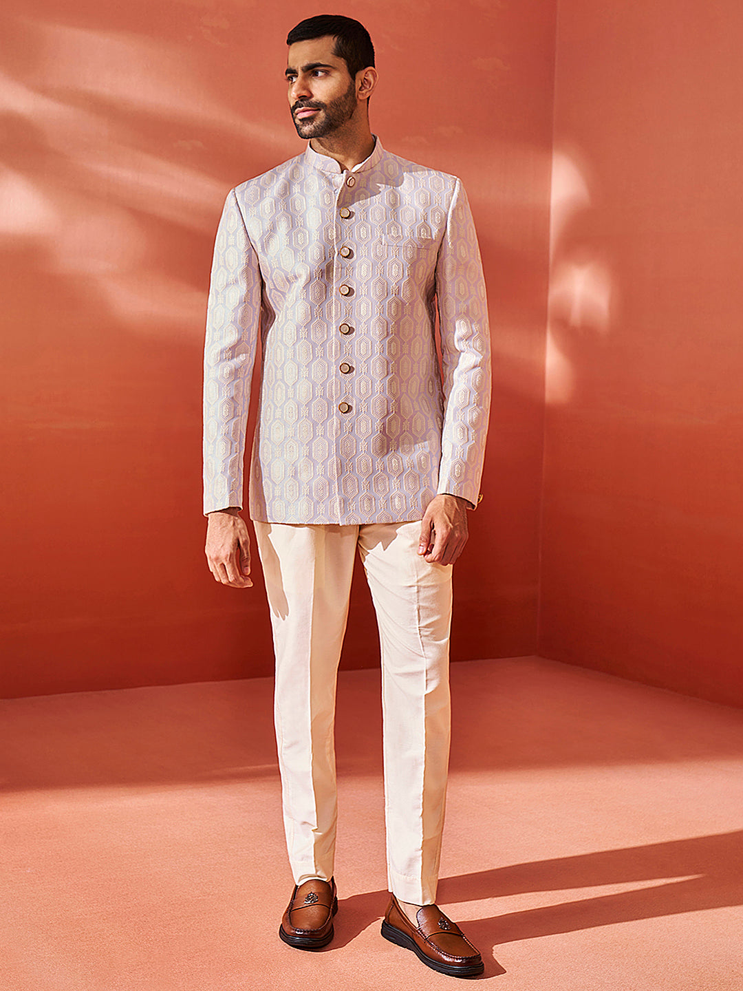 Men's Purple Silk Blend Jodhpuri