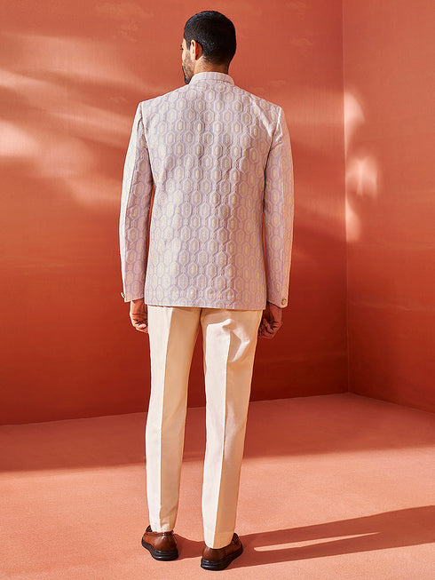 Men's Purple Silk Blend Jodhpuri Pyjama Set