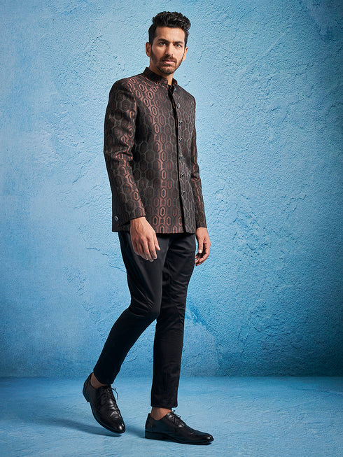 Men's Rust - Jodhpuri Pyjama Set