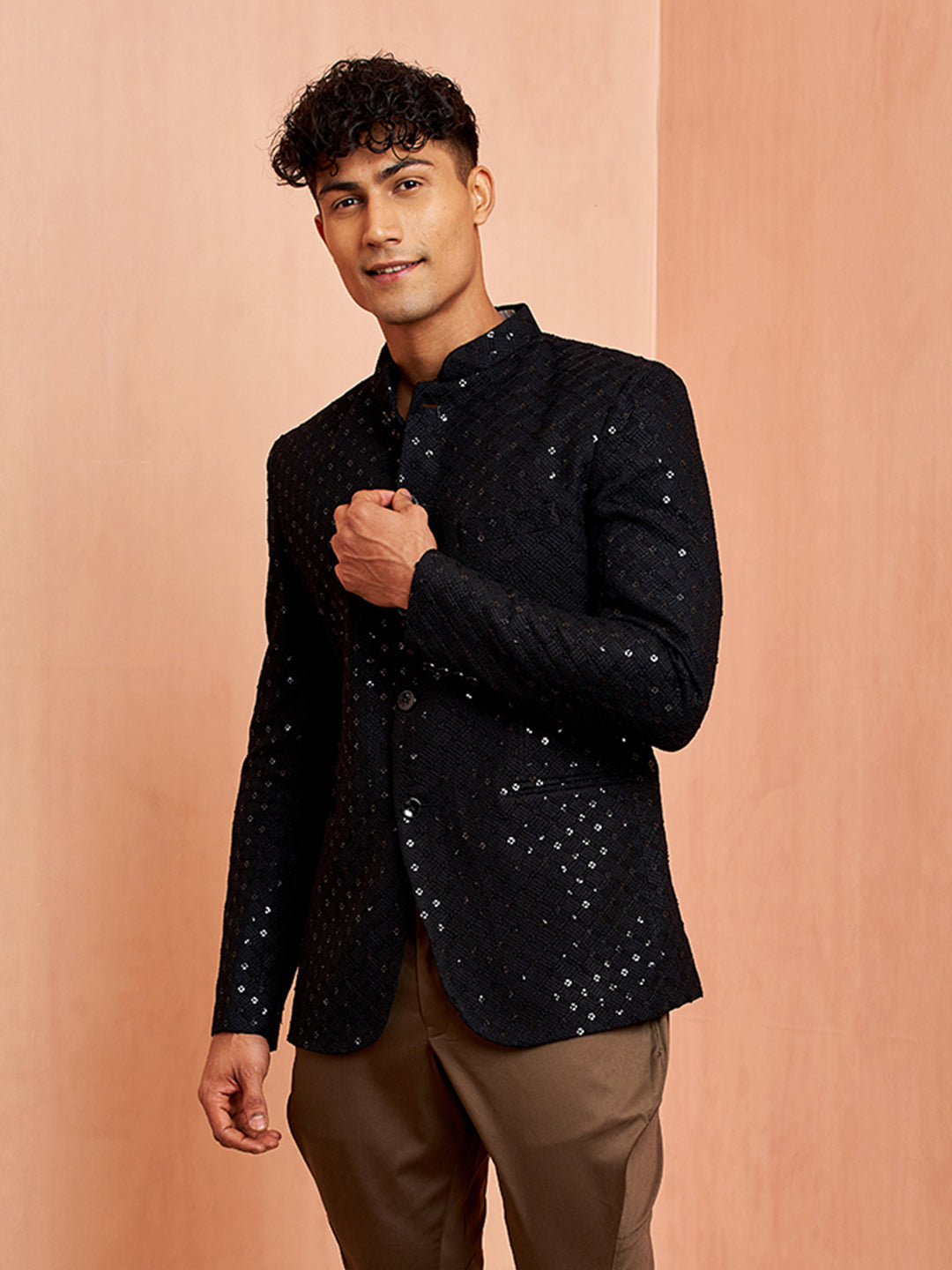 Men's Black Schiflli Jodhpuri
