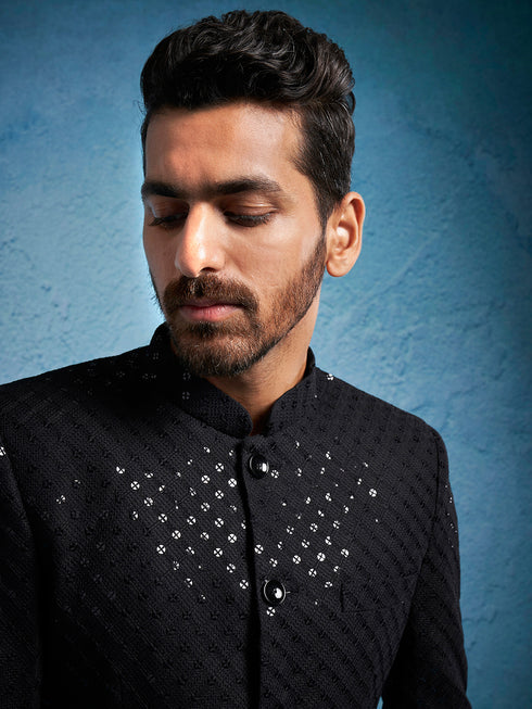 Men's Black Schiflli Jodhpuri