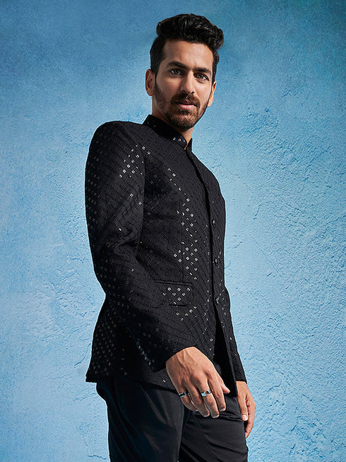 Men's Black Schiflli Jodhpuri