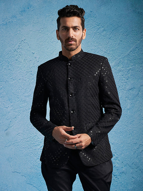 Men's Black Schiflli Jodhpuri